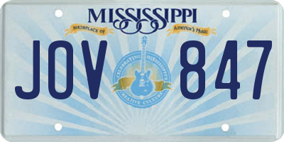 MS license plate JOV847