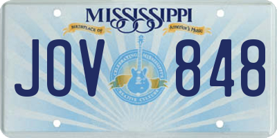 MS license plate JOV848