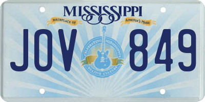 MS license plate JOV849