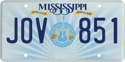 MS license plate JOV851