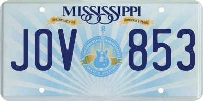 MS license plate JOV853