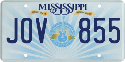 MS license plate JOV855