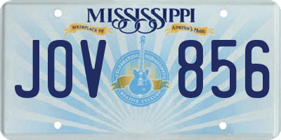 MS license plate JOV856