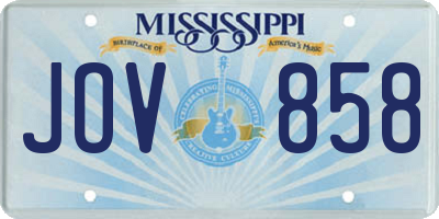 MS license plate JOV858