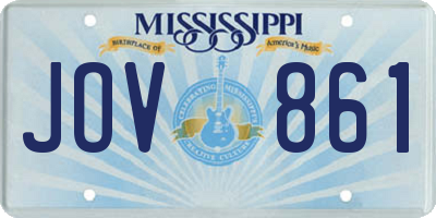 MS license plate JOV861