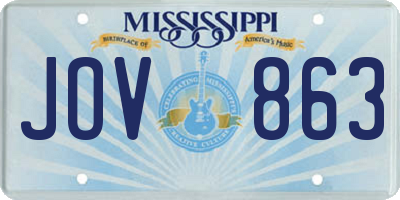 MS license plate JOV863