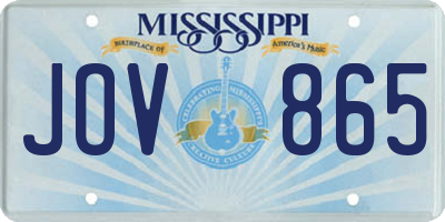 MS license plate JOV865