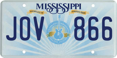 MS license plate JOV866