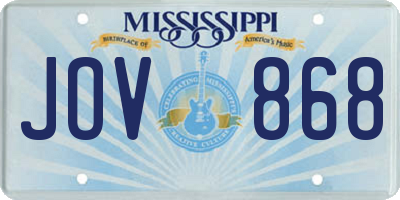 MS license plate JOV868