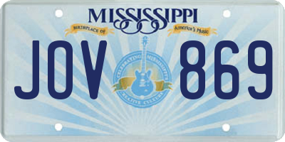MS license plate JOV869