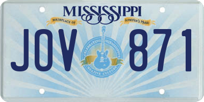 MS license plate JOV871