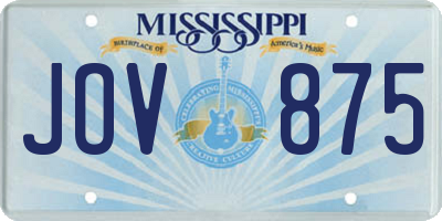 MS license plate JOV875