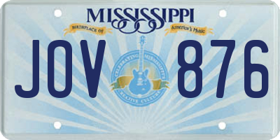MS license plate JOV876