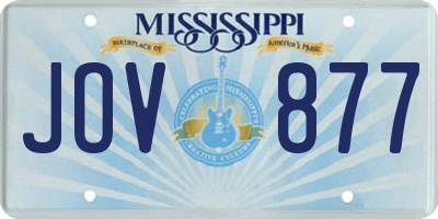 MS license plate JOV877