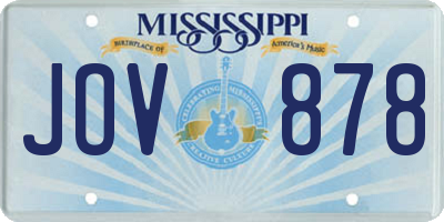 MS license plate JOV878