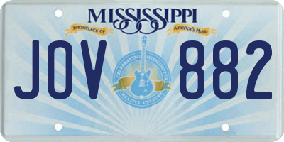MS license plate JOV882