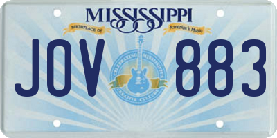 MS license plate JOV883