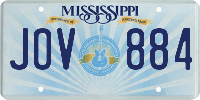 MS license plate JOV884