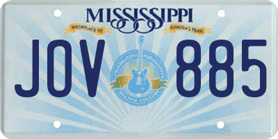 MS license plate JOV885