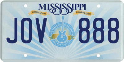 MS license plate JOV888