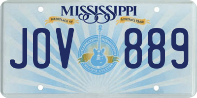 MS license plate JOV889