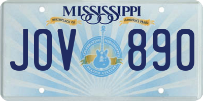 MS license plate JOV890