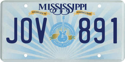 MS license plate JOV891
