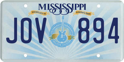 MS license plate JOV894
