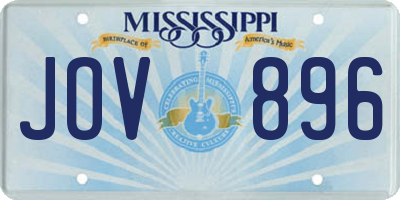 MS license plate JOV896