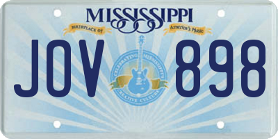MS license plate JOV898