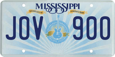 MS license plate JOV900