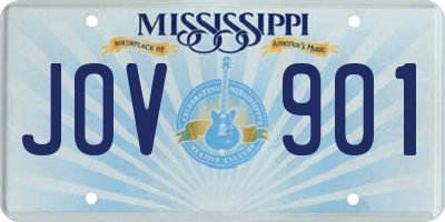 MS license plate JOV901