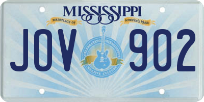 MS license plate JOV902