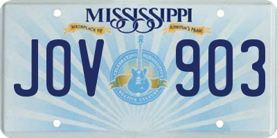 MS license plate JOV903