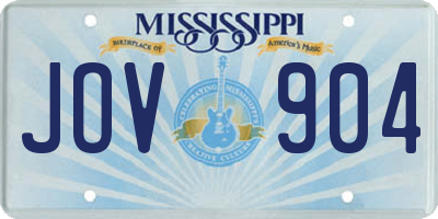 MS license plate JOV904