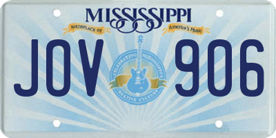 MS license plate JOV906