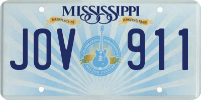 MS license plate JOV911