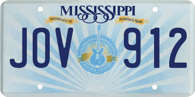 MS license plate JOV912