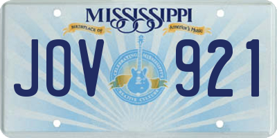 MS license plate JOV921