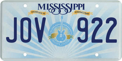 MS license plate JOV922