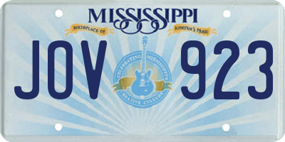 MS license plate JOV923
