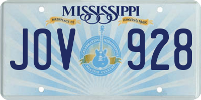 MS license plate JOV928