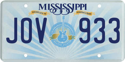 MS license plate JOV933