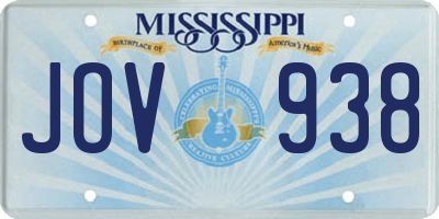 MS license plate JOV938