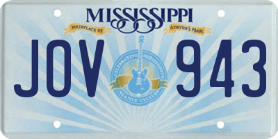 MS license plate JOV943