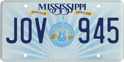 MS license plate JOV945