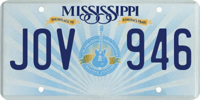 MS license plate JOV946