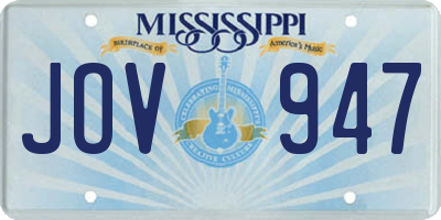 MS license plate JOV947