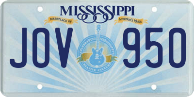 MS license plate JOV950