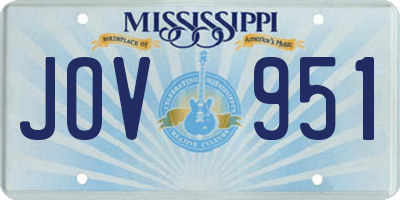 MS license plate JOV951